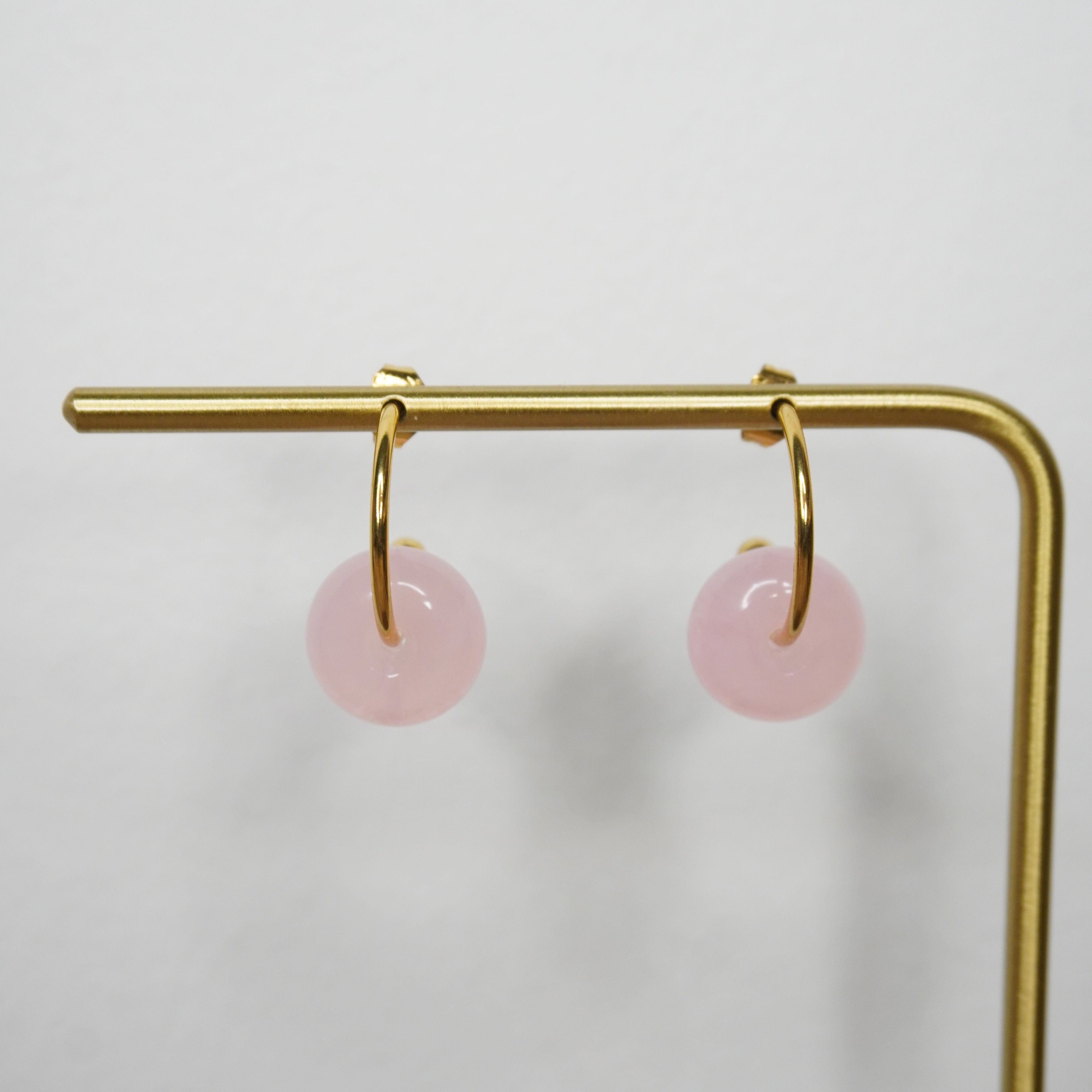 Boucles d'oreilles Dole en acier inoxydable et perle sacrilyques roses
