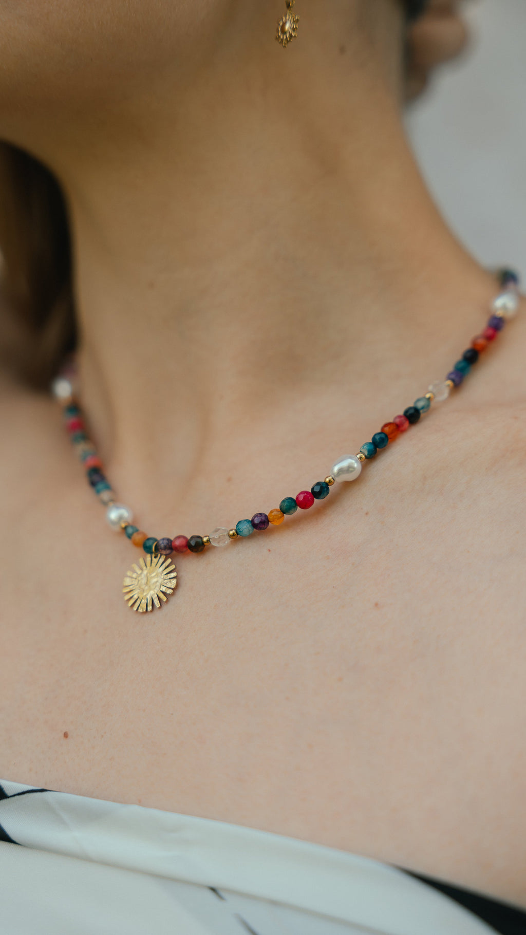 Collier femme en pierres naturelles - Azur