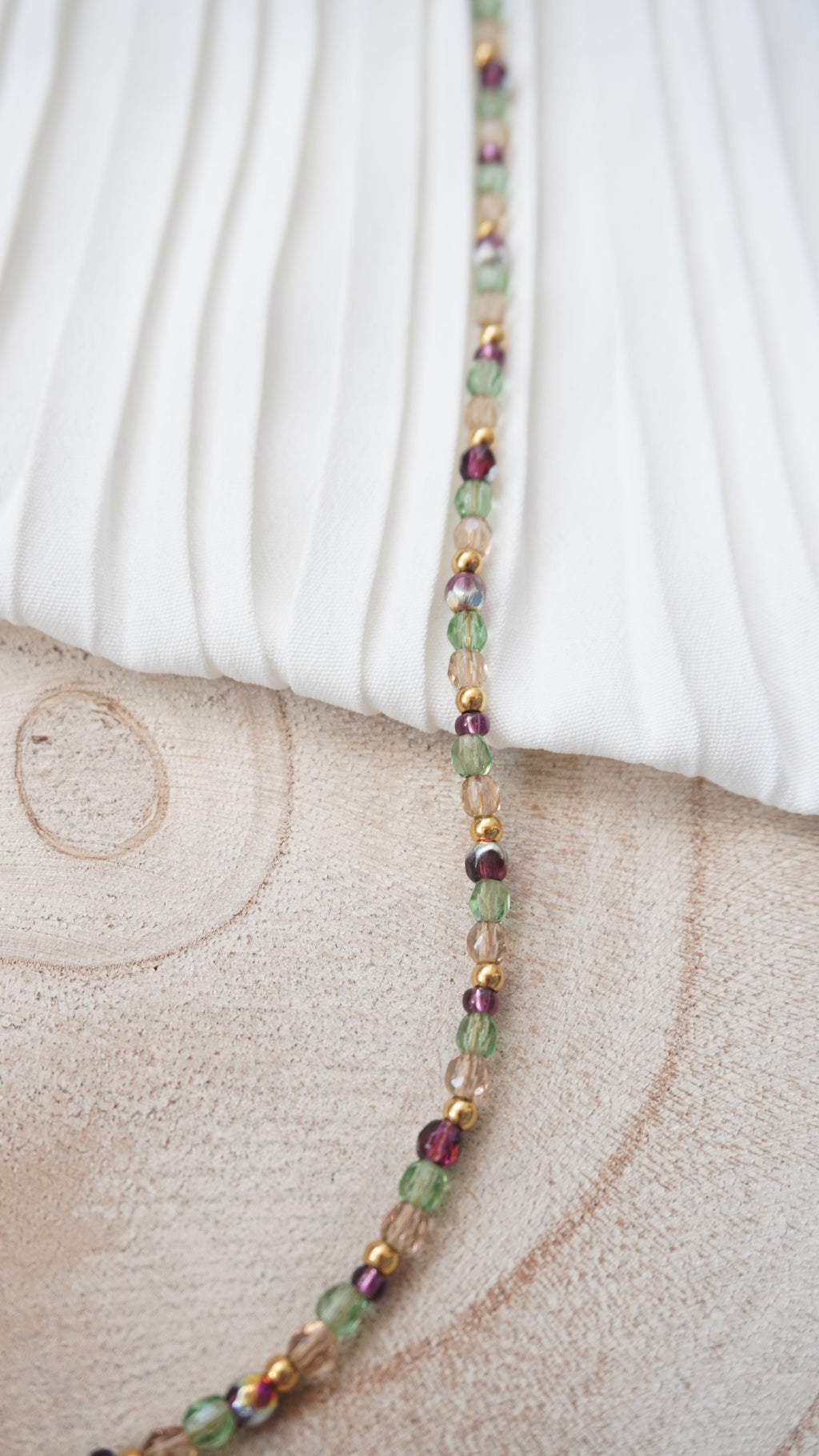 Collier Eliet - perles de verre et acier inoxydable